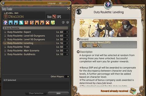 ffxiv main scenario roulette